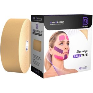 Кинезио тейп BB Face Tape 5см*17м бежевый, уровень фиксации 2