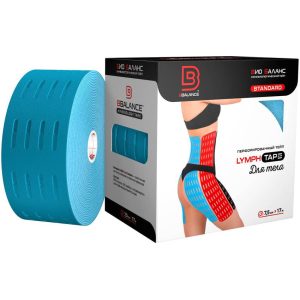 Кинезио тейп BB Lymph Tape 7,5см*17м голубой, уровень фиксации 4