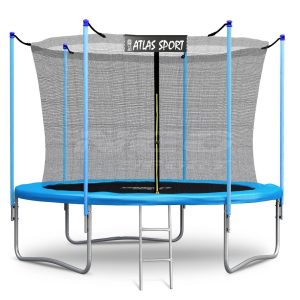 Батут Atlas Sport 252 см (8ft) с внутренней сеткой и лестницей Blue