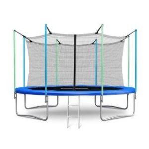 Батут Atlas Sport 374 см (12ft) с внутренней сеткой и лестницей Blue