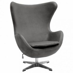 Кресло Egg Style Chair тёмно-серый, искусственная замша