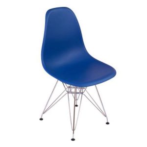 Стул Eames синий с металлическими ножками